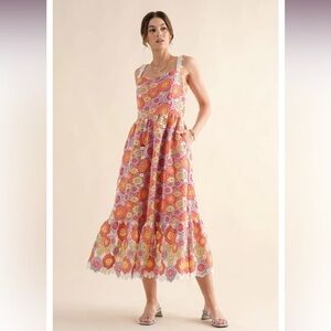Work of Art Lace Midi Floral dress Spring Easter